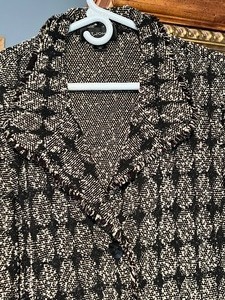 lot 308 image: St. John Knit Black and White Cardigan