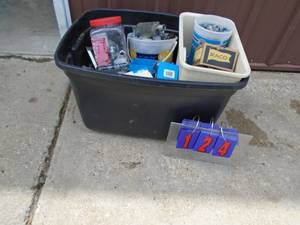 Large tub of electric components. As shown.