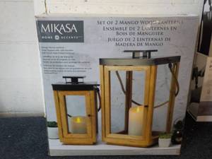Mikasa Set of 2 Mango Wood Lanterns...