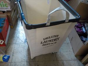 Industrial Canvas Hamper on Wheels...