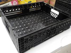 4 Collapsible Plastic Storage Crate...