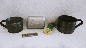 Beard Brush and Cups, Soap Container, Guide Metal Safety Razor Attachment