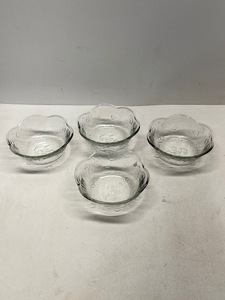 Vintage Anchor Hocking Savannah Clear Glass Floral Bowls