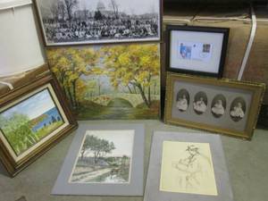 lot 33 image: (C-2) 2 Oil Paintings, Prints, Phot...