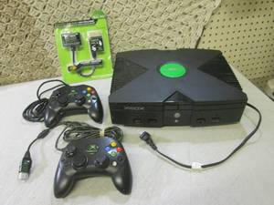 lot 201 image: (F-2) X Box Game Console, 2 Control...