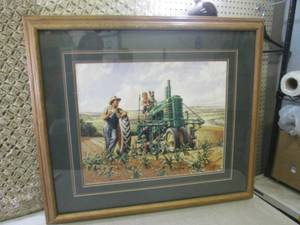 lot 217 image: (D-1) Framed John Deere Tractor  C...