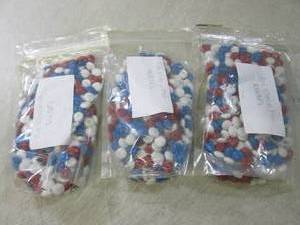 lot 332 image: (B-1) 3 - 12oz Bags Red White & Blu...