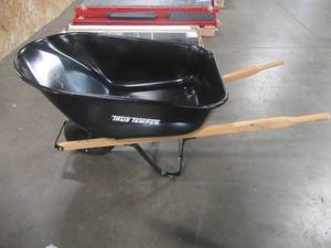 True Temper 6 cu ft. Wheelbarrow With Wooden Handles SOME SCRATCHES INSIDE (SEE PHOTOS)