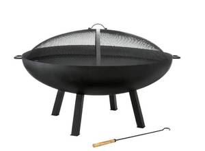 Windgate 40 in. Dia. Round Steel Wood Burning Fire Pit with Spark Guard (BOX IS A LITTLE DAMAGED, ITEM IN NICE CONDITION)