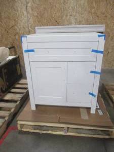 Clady 30.50 in. W x 18.75 in. D Bath Vanity in White (NO TOP INCLUDED) (NICE CONDITION, SEE PHOTOS)
