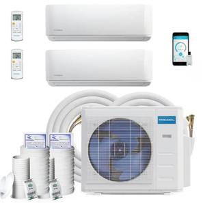 MR COOL DIY 36,000 BTU 3-Ton 2-Zone Ductless Mini-Split Air Conditioner Heat Pump, 25 ft.  75 ft. Install Kits, 230V60Hz (BRAND NEW CONDITION)