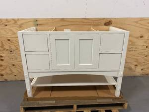 lot 3 image: KOHLER Marabou 48-in Linen White Bathroom Vanity Cabinet