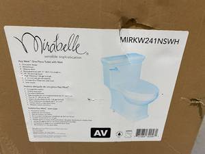 lot 10 image: MIRABELLE Key West 1.28 gpf Elongated Floor Mount One Piece Toilet in White