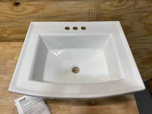lot 12 image: KOHLER Archer 22-58 in. Drop-In Vitreous China Bathroom Sink with Overflow Drain in White