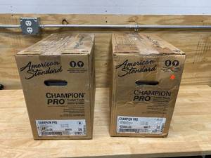 lot 83 image: AMERICAN STANDARD Lot of 2- Champion Pro 1.28 GPF Single Flush Toilet Tank Only in White