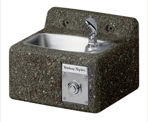 lot 9 image: HALSEY TAYLOR Lot of 2-  Sierra Stone 9 Wall Mounted Outdoor Rated Drinking Fountain
