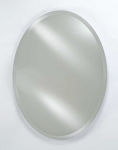 lot 81 image: AFINA Radiance Oval Frameless Wall Mirror- RM-332 (24 W x 32 H)