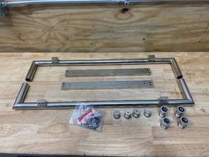 lot 89 image: KALLISTA P74211-00-AG - Vir Stil 1.0 Vanity Legs And Pulls- Brushed Nickel- (Vanity Not Included)