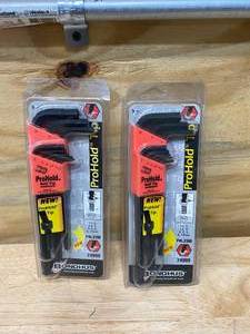 lot 51 image: BONDHUS Lot of 2 Sets of 9 Balldriver L-wrenches with ProHold Tip, sizes 1.5-10mm