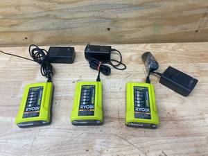 lot 76 image: RYOBI Lot of 3-  40v Battery Chargers