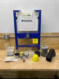 lot 104 image: GEBERIT 111.255.00.1 Concealed Toilet Carrier Frame with UP200 Dual-Flush Tank
