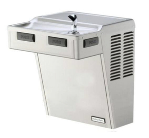 lot 106 image: HALSEY TAYLOR Non-Filtered 8 GPH Wall Mount ADA Drinking Fountain in Platinum Vinyl