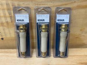 lot 148 image: KOHLER Lot of 3- Brass TubShower Valve Stems for Older Style Trend