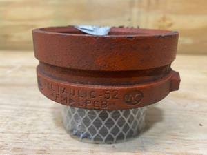 lot 150 image: VICTAULIC 3 X 2 IN. SMALL REDUCER GROOVED X THREAD ORANGE ENAMEL DUCTILE IRON