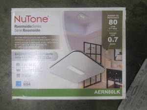 lot 250 image: Broan-NuTone Easy to Install 80 CFM Bathroom Exhaust Fan with LED Clean Cover, ENERGY STAR Model #AERN80LK (OPEN BOX)
