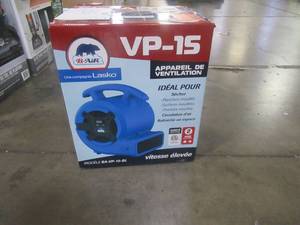 lot 256 image: 18 HP Air Mover Carpet Dryer Floor Blower Fan for Home Use in Blue. Model #BA-VP-15-BL (OPEN BOX)