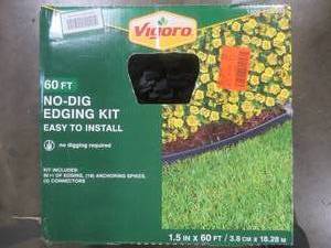 lot 259 image: Vigoro 60 ft. No-Dig Landscape Plastic Edging Kit. Model #3001-60HD-3 (OPEN BOX)
