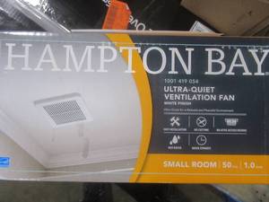 lot 282 image: HAMPTON BAY 50 CFM WallCeiling Mount Roomside Installation Bathroom Exhaust Fan, ENERGY STAR (OPEN BOX) 1001419054