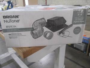 lot 283 image: BROAN 3 in. to 4 in. Roof Vent Kit for Round Duct Steel in Black (OPEN BOX) RVK1A