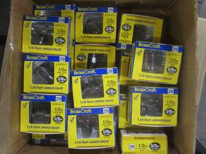 lot 296 image: 14 PACK BRASSCRAFT 12 in. Compression Inlet x 38 in. Compression Outlet 14-Turn Angle Valve (NEW CONDITION)