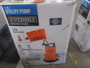 lot 309 image: Everbilt 14 HP 2-in-1 Utility Pump. Model #UTA02510 (OPEN BOX)