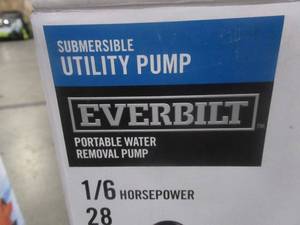 lot 310 image: Everbilt 16 HP Plastic Submersible Utility Pump. Model #SUP54-HD (OPEN BOX)