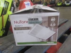 lot 311 image: Broan-NuTone 80 CFM Ceiling Bathroom Exhaust Fan with Light and 1300-Watt Heater. Model #765H80L (OPEN BOX)