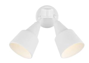 lot 279 image: GENERATION LIGHTING 2 Head White Motion Activated Outdoor Flood Light with Photo Cell (OPEN BOX) 8560702PM-15