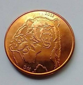 1 Oz. BullBear Copper Round