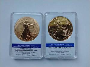 2 1933 Gold Double Eagle $20 Replica Coins