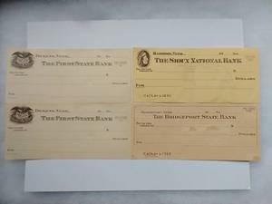 4 Vintage Nebraska Bank Counter Checks