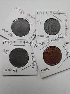 4 1930s40s Third Reich Coins