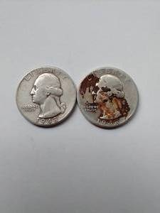 2 90% Silver Washington Quarters