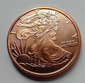 1 Oz. Copper Walking Liberty Round