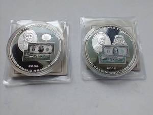2 Large US Banknote Trials Commemorative Coins