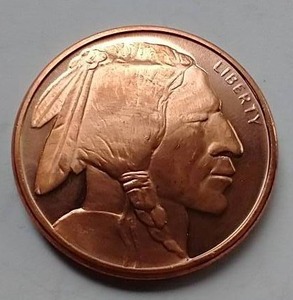 1 Oz. Buffalo Copper Round