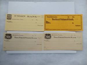 5 Vintage Nebraska Bank Counter Checks
