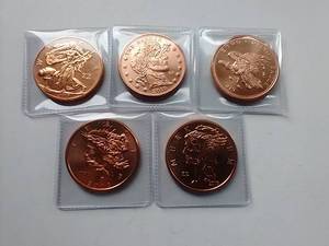 5 1 Oz. Zombie Copper Rounds