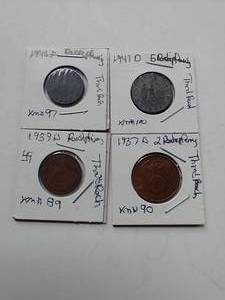 4 1930s40s Third Reich Coins