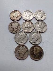 10 Mercury Dimes